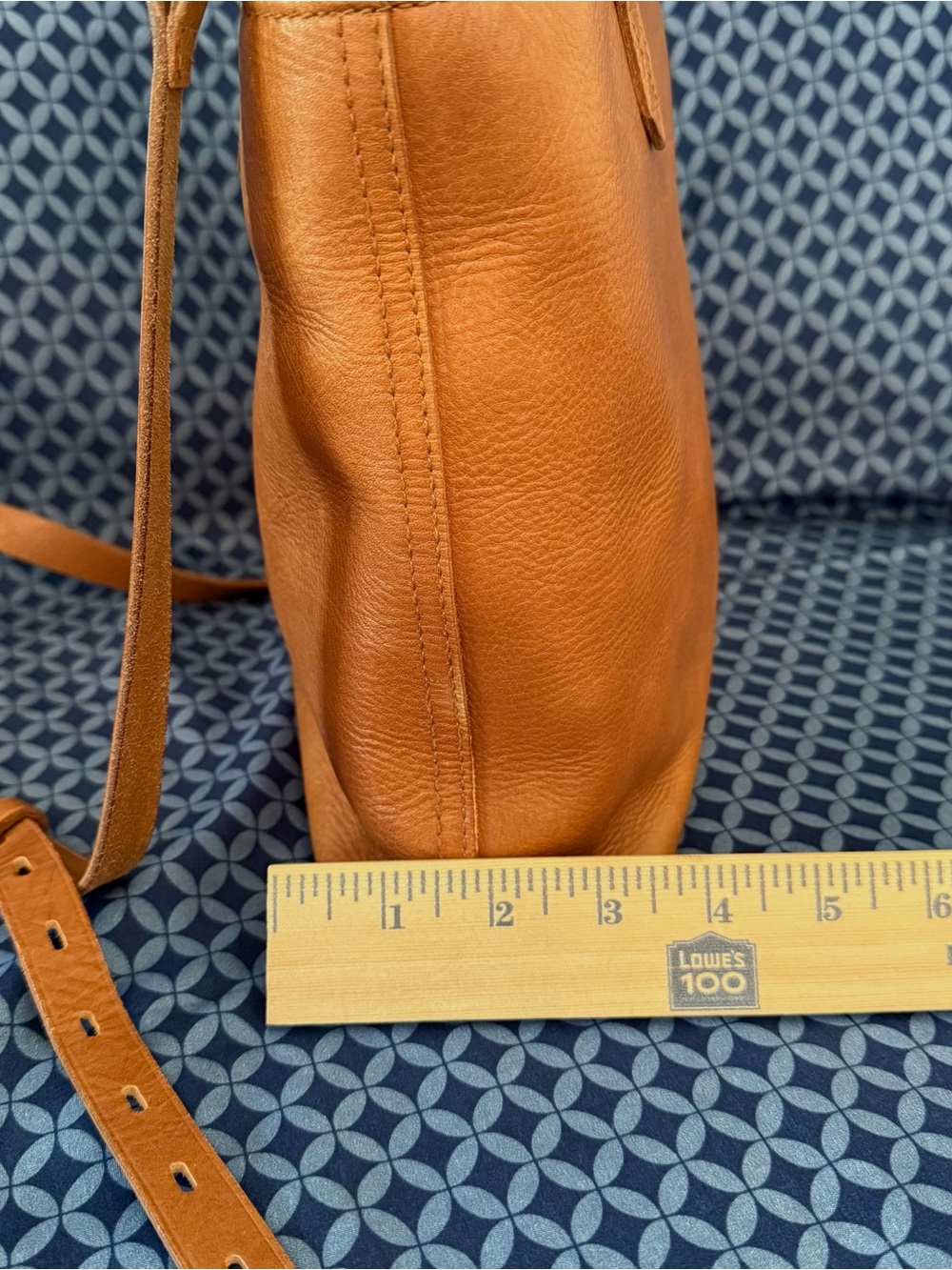 Madewell Tan Leather Transport Crossbody Tote with Top Handles & Removable Strap - Picture 4 of 10